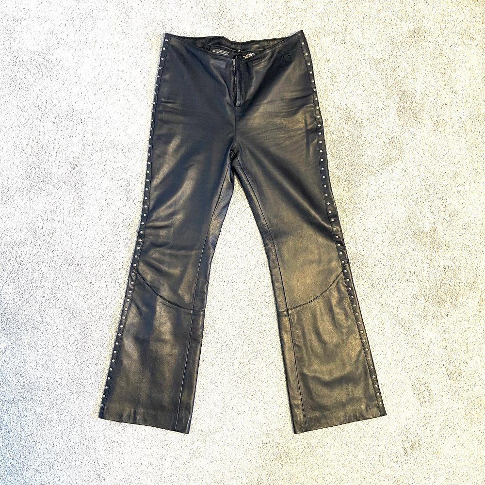 Harley-Davidson Women's Black Leather Pants Size 12